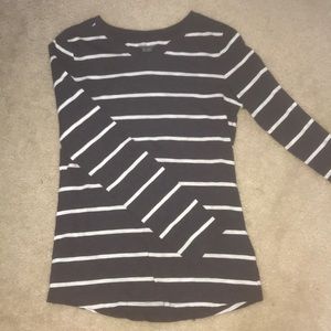 Cherokee long sleeve navy and white stripe shirt